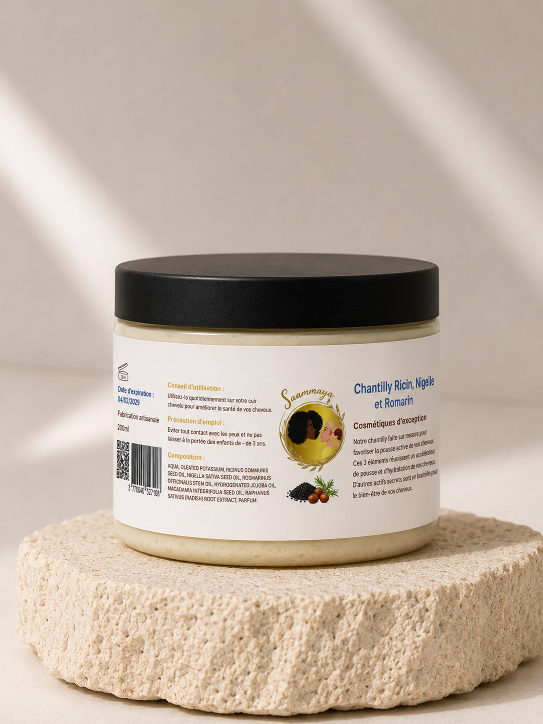 🪔 Chantilly Hydratante Ricin, Nigelle & Romarin