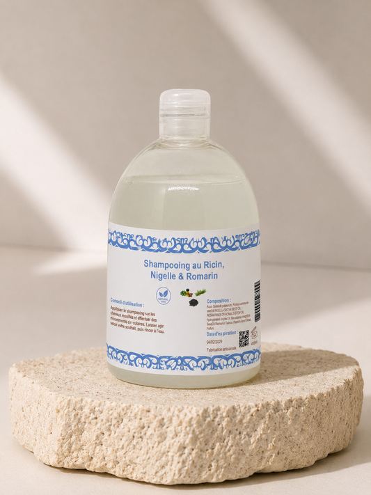 🧴 Shampoing Revitalisant Ricin, Nigelle & Romarin